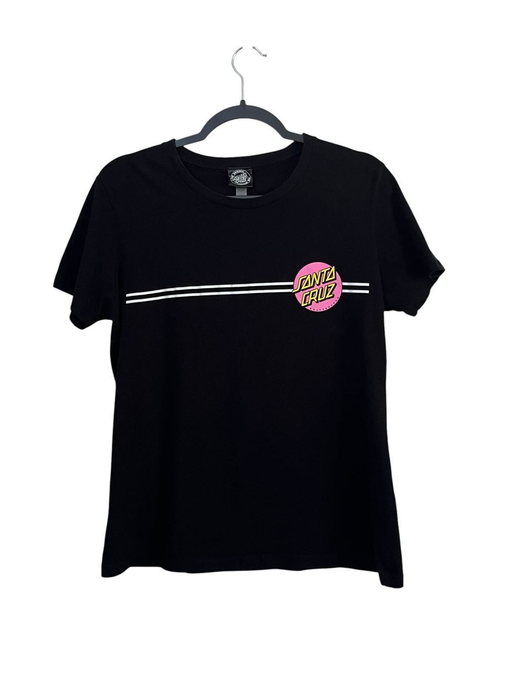 Santa Cruz Skateboards Classic Dot Logo Black Graphic Tee XL Women’s